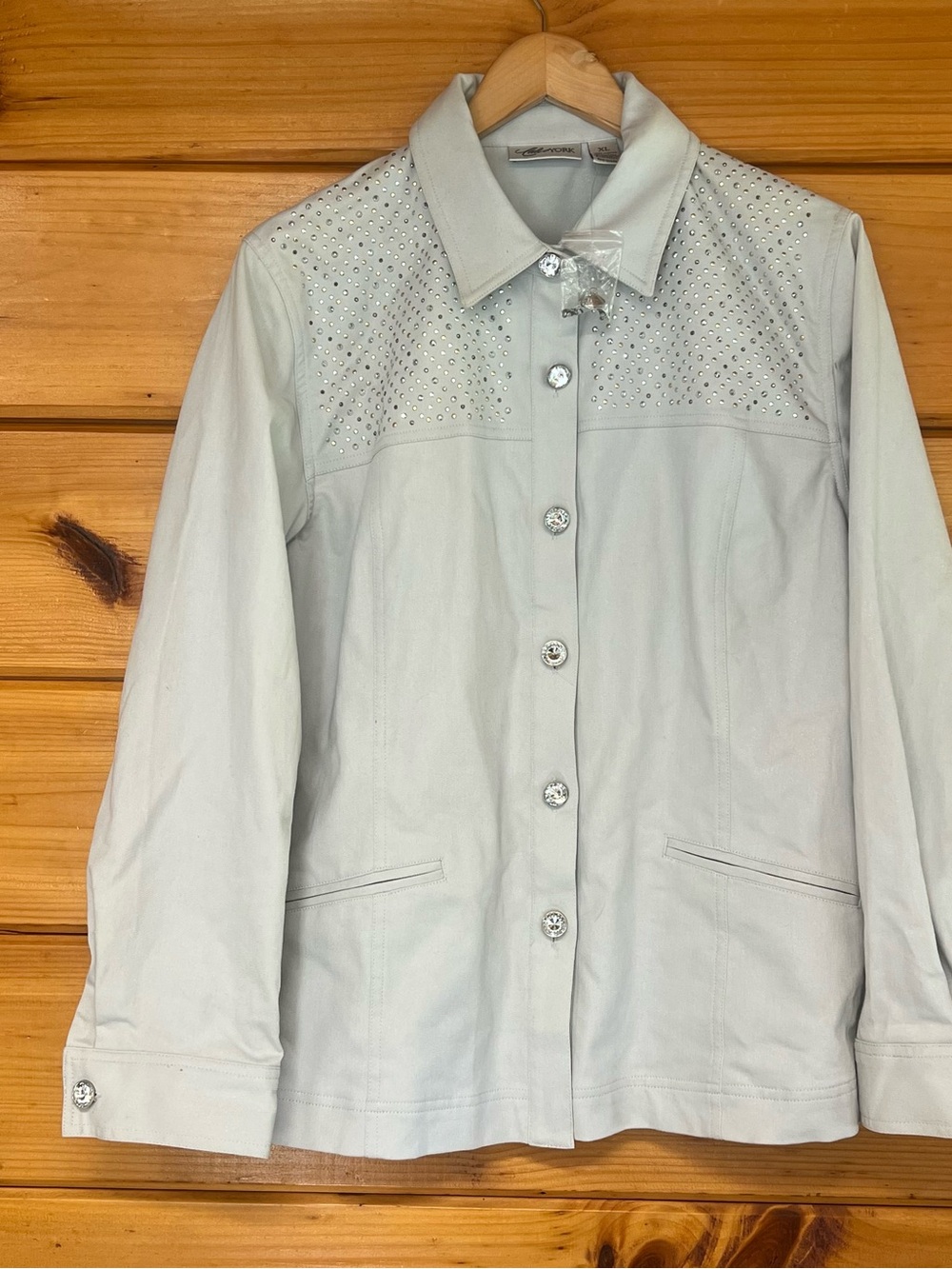 Kali & York Jacket Embellished jeweled Buttons Women's LongSleeve Studded XL